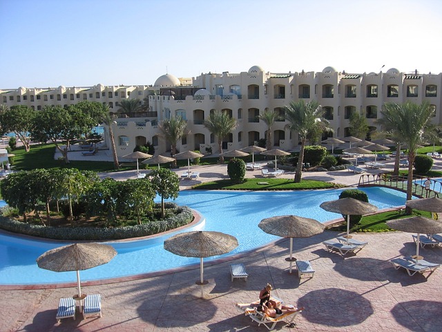 Hotel v Egypte, v stredisku Hurghada